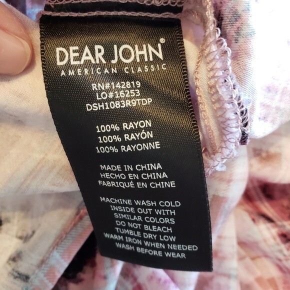 Dear John Arianna Plaid Tie Dye Button Down Roll Tab Sleeves Lightweight Blouse - Picture 10 of 13